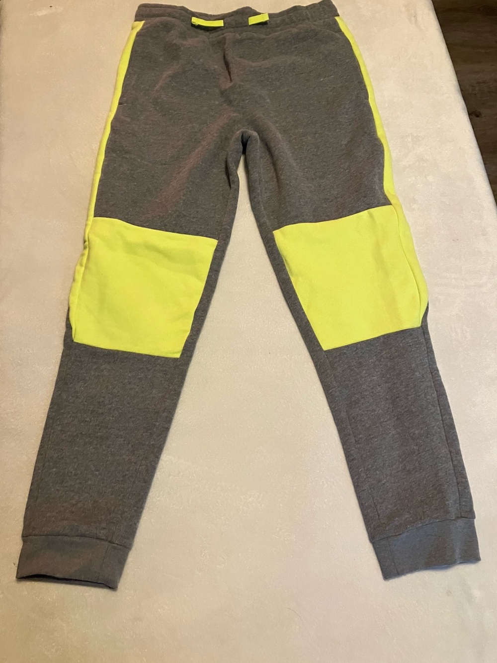 tek gear Gray Sweatpants with Neon Yellow Panels